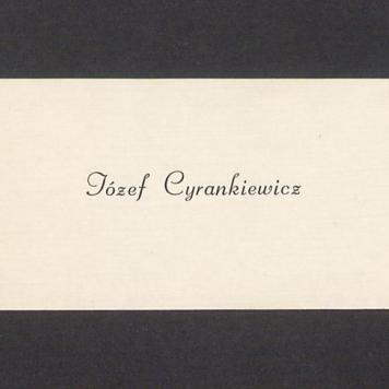 Wizytówka, Józef Cyrankiewicz