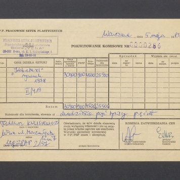 Pokwitowanie komisowe. "Kobieta XI" rysunek 1978