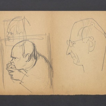 Szkice głów męskich