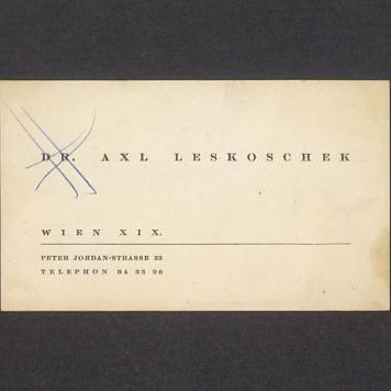 Wizytówka, Dr. Axl Leskoschek