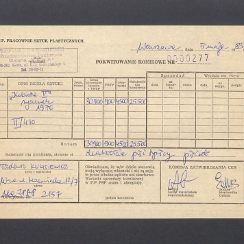 Pokwitowanie komisowe. "Kobieta V" rysunek 1976
