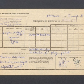 Pokwitowanie komisowe. Z cyklu "Matka" I 1974