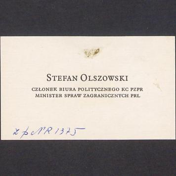 Wizytówka, Stefan Olszowski