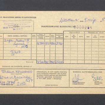 Pokwitowanie komisowe. Z cyklu "Matka" IV rysunek 1971