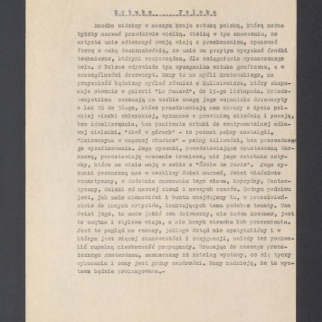 Sztuka polska. Rzadko widzimy w naszym kraju sztukę polską [...]