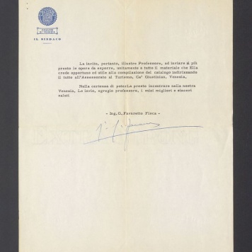 La invito, pertanto, illustre Professore [...]