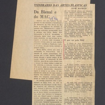 Da Bienal e do MAC 