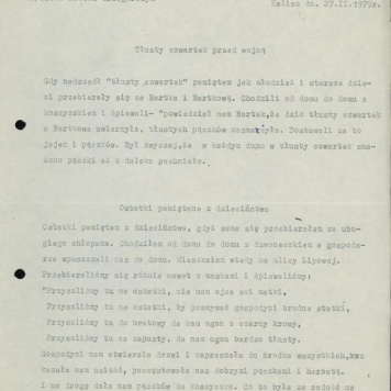 Tłusty czwartek przed wojną