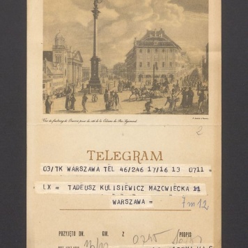 Telegram. Kochanemu Kulisowi najmłodszemu siedemdziesięciolatkowi [...]