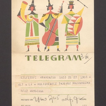 Telegram. Najserdeczniejsze życzenia wszelkiej pomyślności z okazji imienin [...]