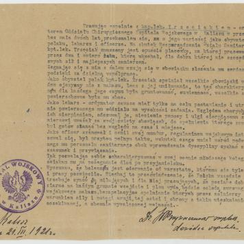 Opinia wojskowa o Mieczysławie Trzeciaku