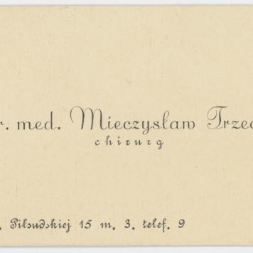 Wizytówka Mieczysława Trzeciaka