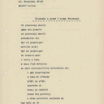 Piosenka z przed I wojny światowej