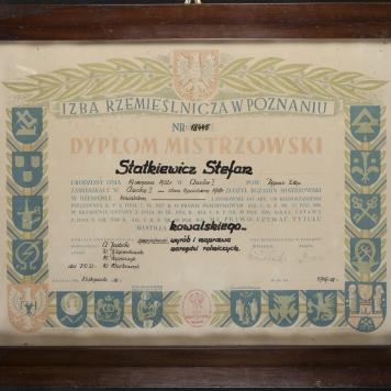 Dyplom mistrzowski Stefana Statkiewicza