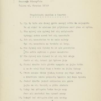 Przyśpiewki weselne z Czartek