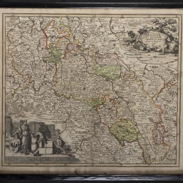 Mapa "Silesiae Ducatus in XVII suos Principatus et Dominia divisus stylo Chr. Weigelii"