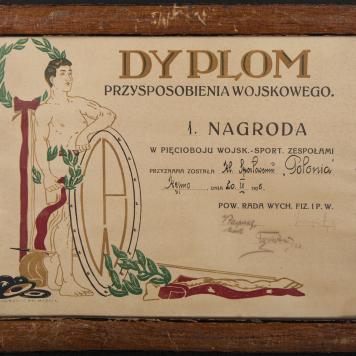 Dyplom przysposobienia wojskowego dla KS "Polonia"