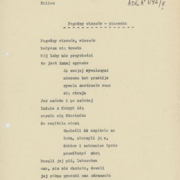 Pogodny wieczór - piosenka