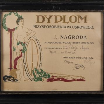 Dyplom przysposobienia wojskowego dla KS "Polonia"