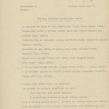 Dzisiaj Jasieńko przeniczke sieje