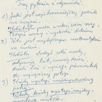 Trzy pytania i odpowiedzi