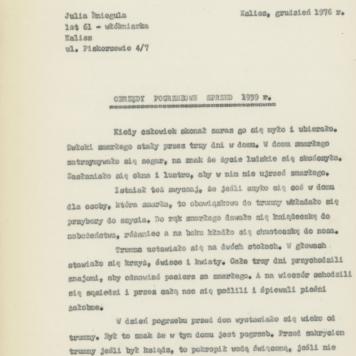 Obrzędy pogrzebowe sprzed 1939 r.