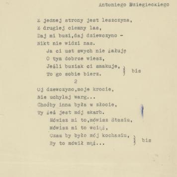 Z jednej strony jest leszczyna - piosenka ludowa