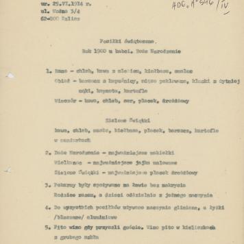 Posiłki świąteczne. Rok 1900 u babci. Boże Narodzenie