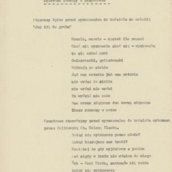 Śpiewy ludowe weselne na terenie miasta Kalisza i powiatu śpiewane, cz. 1