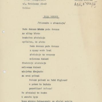 Pada deszcz - piosenka o złodzieju