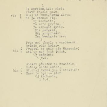 Za ogrodem - piosenka ludowa