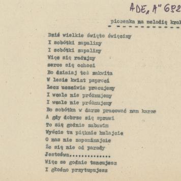 Piosenka na melodię krakowiaka