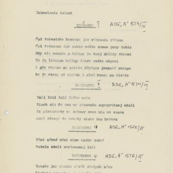 Zabawianie dzieci - kołysanki