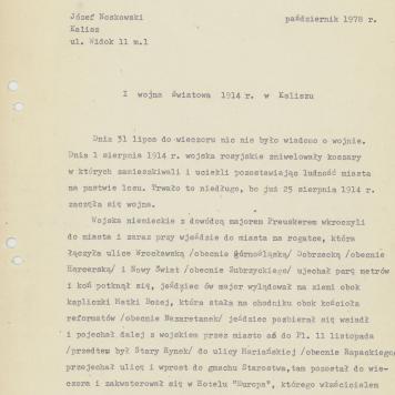I wojna światowa 1914 r. w Kaliszu