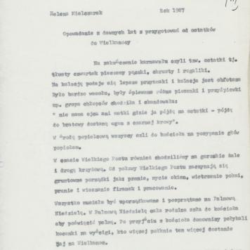 Opowiadanie z dawnych lat z przygotowań od ostatków do Wielkanocy