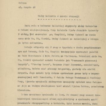 Chóry kaliskie w czasie okupacji