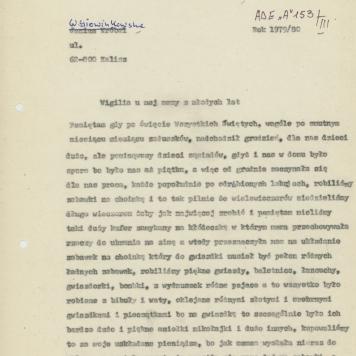 Wigilia u mej mamy z młodych lat