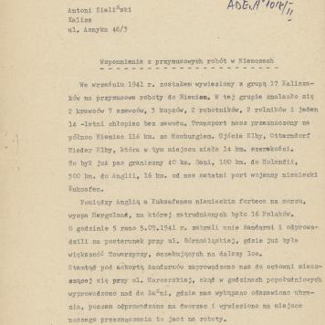 Wspomnienia z przymusowych robót w Niemczech, cz. 1