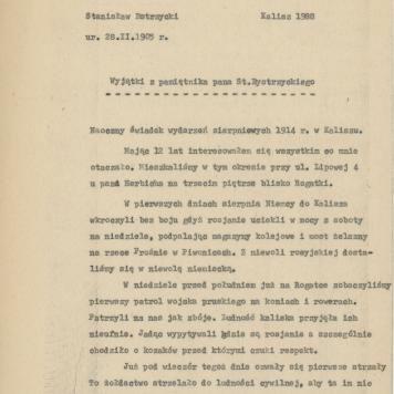 Wyjątki z pamiętnika pana St. Bystrzyckiego