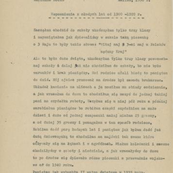 Wspomnienia z młodych lat od 1900-1928 r.