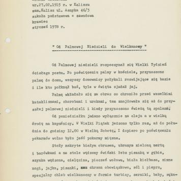 Od Palmowej Niedzieli do Wielkanocy