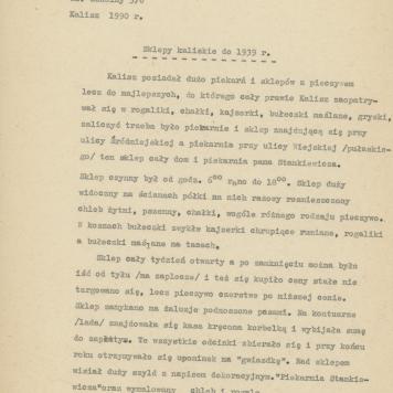Sklepy kaliskie do 1939 r.
