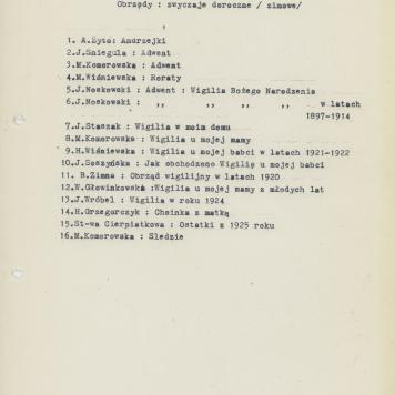 Lista prac członków K.M.F.M.K. - obrzędy, zwyczaje doroczne