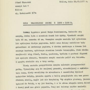 Opis tradycyjnej szopki z 1920-1930 r.