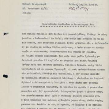 Opowiadanie szpitalne z dziecinnych lat