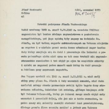 Notatki podręczne Józefa Noskowskiego