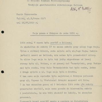 Moja praca w fabryce do roku 1939