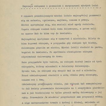 Zwyczaje związane z poznaniem i zaręczynami młodych ludzi