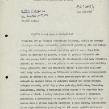 Wigilia u mej mamy z młodych lat