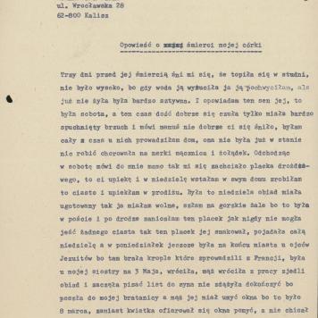 Opowieść o śmierci mojej córki